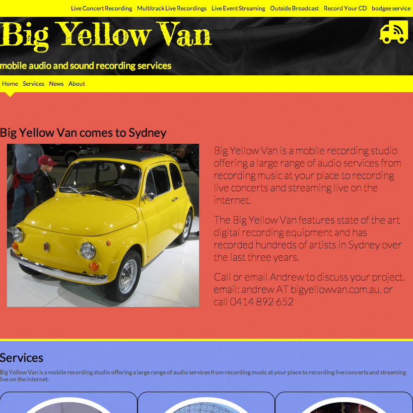 Big Yellow Van Theme Screenshot